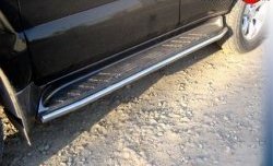 Защита штатных порогов из круглой трубы диаметром 42 мм Slitkoff Toyota Land Cruiser Prado  J120 (2002-2009)