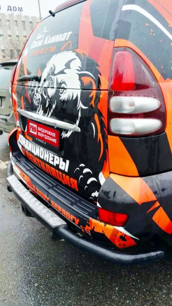 48 999 р. Бампер задний силовой РИФ  Toyota Land Cruiser Prado  J120 (2002-2009) (С квадратом под фаркоп)  с доставкой в г. Воронеж. Увеличить фотографию 3