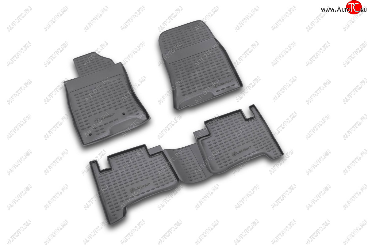 2 449 р. Комплект ковриков салона Element (полиуретан) Toyota Land Cruiser Prado J120 (2002-2009) (Серые)  с доставкой в г. Воронеж