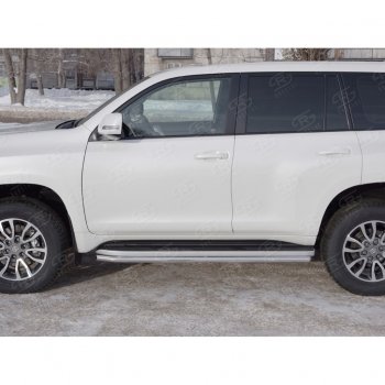 15 999 р. Защита порогов (Ø42 мм, нержавейка) SLITKOFF  Toyota Land Cruiser Prado  J150 (2017-2020) 2-ой рестайлинг  с доставкой в г. Воронеж. Увеличить фотографию 2