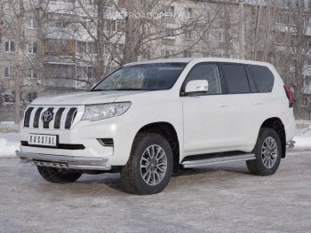 27 999 р. Защита переднего бампера (Ø63 мм c зубами Ø42, нержавейка) SLITKOFF  Toyota Land Cruiser Prado  J150 (2017-2020) 2-ой рестайлинг  с доставкой в г. Воронеж. Увеличить фотографию 4