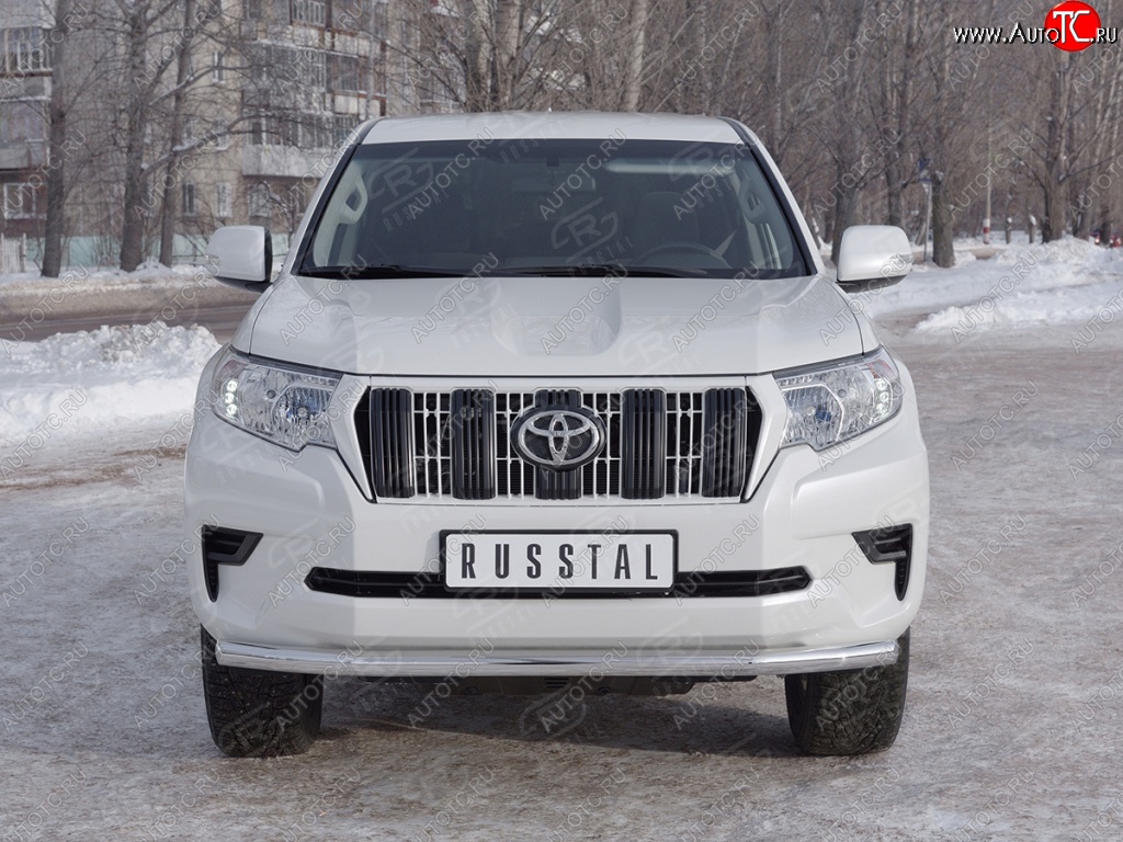 18 399 р. Защита переднего бампера (Ø63 мм, нержавейка) SLITKOFF Toyota Land Cruiser Prado J150 2-ой рестайлинг (2017-2020)  с доставкой в г. Воронеж