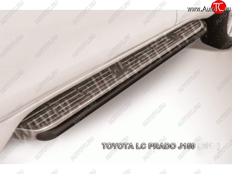 9 349 р. Защита штатного порога d42 Slitkoff Toyota Land Cruiser Prado J150 2-ой рестайлинг (2017-2020) (Цвет: серебристый)  с доставкой в г. Воронеж