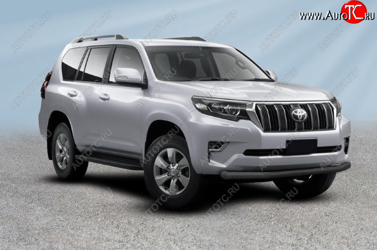 11 299 р. Защита переднего бампера Slitkoff (Ø мм).  Toyota Land Cruiser Prado  J150 (2017-2020) 2-ой рестайлинг (Сталь с полимерным покрытием. Цвет: черный)  с доставкой в г. Воронеж