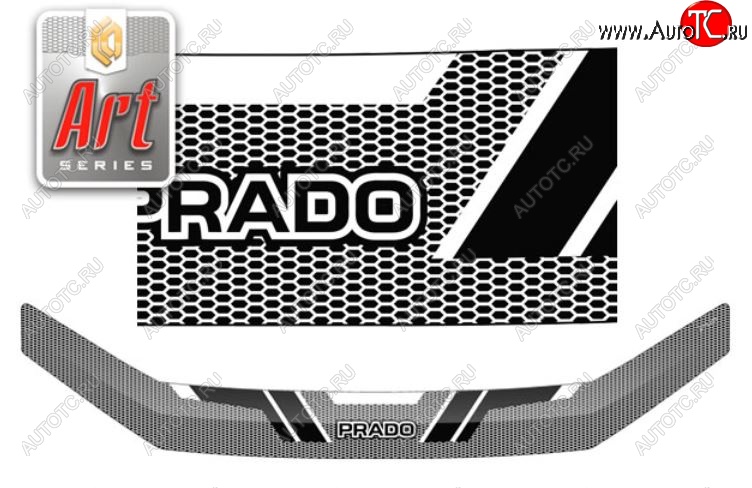 2 299 р. Дефлектор капота CA-Plastiс  Toyota Land Cruiser Prado  J150 (2017-2020) 2-ой рестайлинг (Серия Art черная)  с доставкой в г. Воронеж