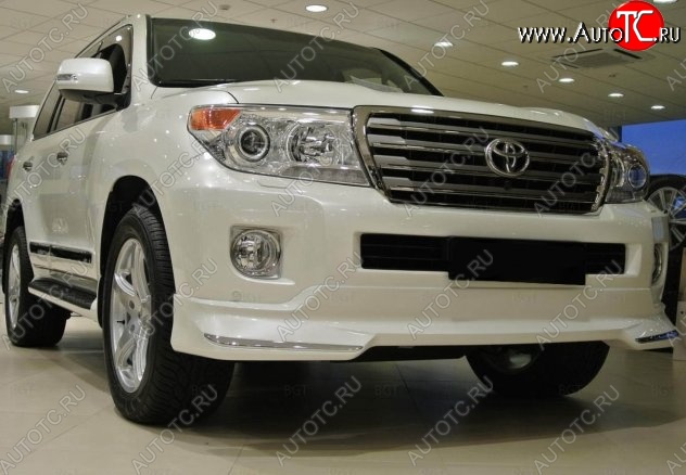 21 599 р. Накладка на передний бампер CT Toyota Land Cruiser 200 1-ый рестайлинг (2012-2015) (Неокрашенная)  с доставкой в г. Воронеж
