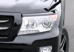 2 749 р. Реснички на фары JAOS Toyota Land Cruiser 200 1-ый рестайлинг (2012-2015) (Неокрашенные)  с доставкой в г. Воронеж. Увеличить фотографию 2
