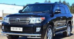 23 799 р. Защита переднего бампера (2 трубы Ø76 и 42 мм, нержавейка) SLITKOFF  Toyota Land Cruiser  200 (2012-2015) 1-ый рестайлинг  с доставкой в г. Воронеж. Увеличить фотографию 2