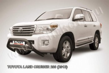 Кенгурятник d76 низкий широкий с перемычкой Toyota Land Cruiser  200 (2012-2015) 1-ый рестайлинг