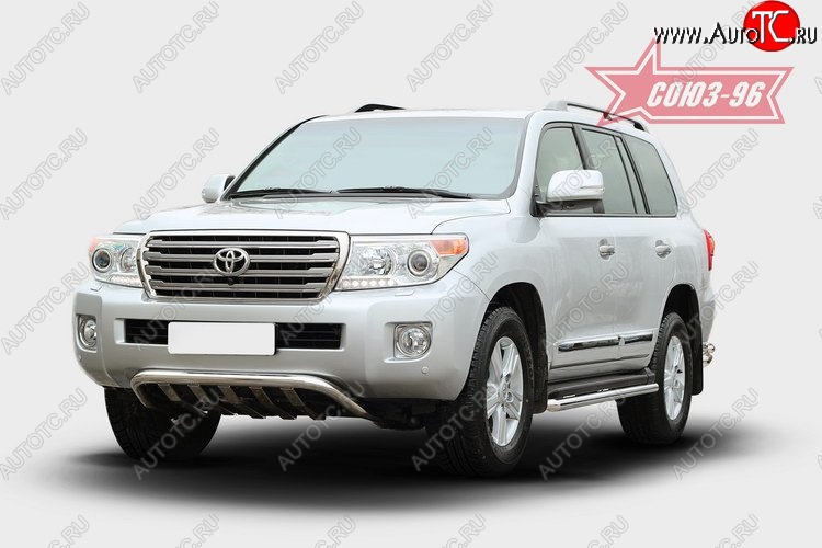 28 709 р. Защита переднего бампера Souz-96 (d60)  Toyota Land Cruiser  200 (2012-2015) 1-ый рестайлинг  с доставкой в г. Воронеж