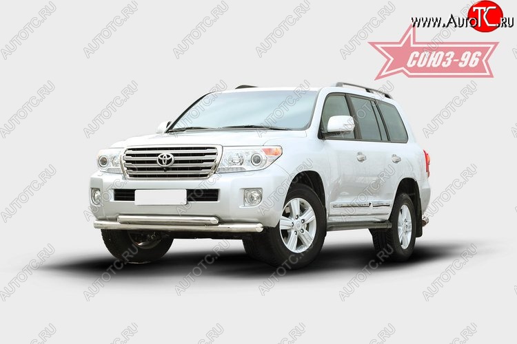 34 199 р. Защита переднего бампера двойная Souz-96 (d76/60)  Toyota Land Cruiser  200 (2012-2015) 1-ый рестайлинг  с доставкой в г. Воронеж