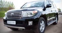 13 999 р. Защита переднего бампера (Ø75х42 мм, нержавейка) Russtal Toyota Land Cruiser 200 1-ый рестайлинг (2012-2015)  с доставкой в г. Воронеж. Увеличить фотографию 3