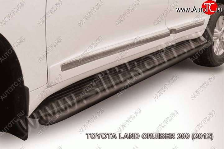 9 649 р. Защита штатного порога d42 Slitkoff  Toyota Land Cruiser  200 (2012-2015) 1-ый рестайлинг (Цвет: серебристый)  с доставкой в г. Воронеж