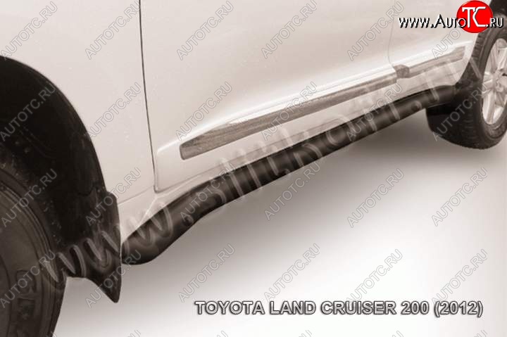 13 199 р. Защита порогов Slitkoff  Toyota Land Cruiser  200 (2012-2015) 1-ый рестайлинг (Цвет: серебристый)  с доставкой в г. Воронеж