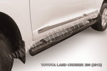 17 949 р. Защита порогов Slitkoff Toyota Land Cruiser 200 1-ый рестайлинг (2012-2015) (Цвет: серебристый)  с доставкой в г. Воронеж. Увеличить фотографию 1