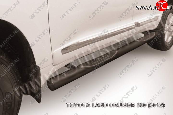 17 949 р. Защита порогов Slitkoff  Toyota Land Cruiser  200 (2012-2015) 1-ый рестайлинг (Цвет: серебристый)  с доставкой в г. Воронеж