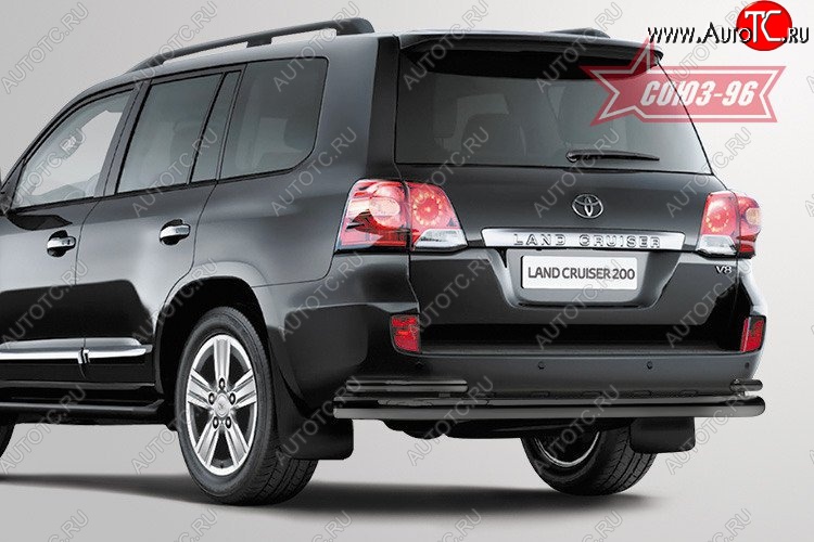 25 109 р. Двойная защита заднего бампера Souz-96 Black (d76/42)  Toyota Land Cruiser  200 (2012-2015) 1-ый рестайлинг  с доставкой в г. Воронеж