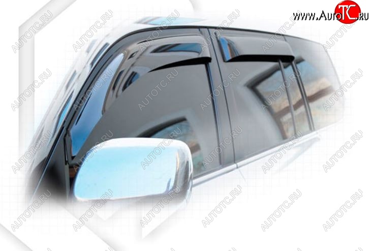 2 299 р. Дефлектора окон CA-Plastic Toyota Land Cruiser 200 1-ый рестайлинг (2012-2015) (Classic полупрозрачный, Без хром.молдинга, Крепление только на скотч)  с доставкой в г. Воронеж