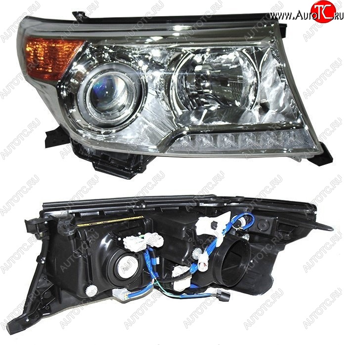 8 649 р. Правая фара SAT Toyota Land Cruiser 200 1-ый рестайлинг (2012-2015)  с доставкой в г. Воронеж