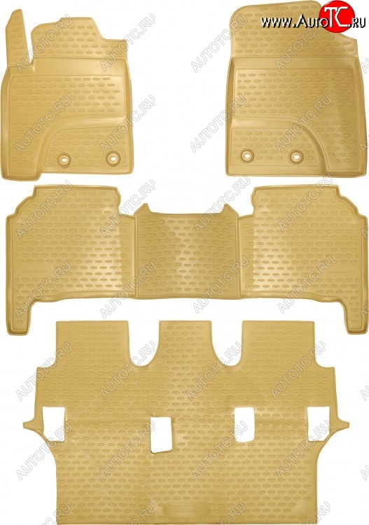 3 199 р. Комплект ковриков в салон Element (4 шт, полиуретан, бежевые)  Toyota Land Cruiser  200 (2012-2015) 1-ый рестайлинг  с доставкой в г. Воронеж