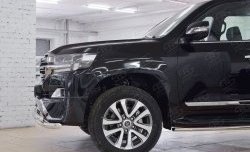 28 999 р. Защита переднего бампера (2 трубы Ø63 мм с зубами, нержавейка) SLITKOFF  Toyota Land Cruiser  200 (2015-2021) 2-ой рестайлинг  с доставкой в г. Воронеж. Увеличить фотографию 4