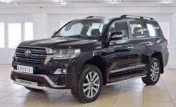 23 899 р. Защита переднего бампера (Ø63 мм с надписью, нержавейка) SLITKOFF  Toyota Land Cruiser  200 (2015-2021) 2-ой рестайлинг  с доставкой в г. Воронеж. Увеличить фотографию 2