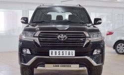 23 899 р. Защита переднего бампера (Ø63 мм с надписью, нержавейка) SLITKOFF Toyota Land Cruiser 200 2-ой рестайлинг (2015-2021)  с доставкой в г. Воронеж. Увеличить фотографию 1