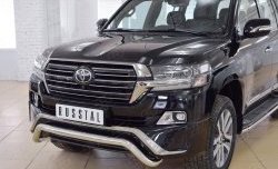 19 449 р. Защита переднего бампера (Ø63 мм волна, нержавейка) SLITKOFF  Toyota Land Cruiser  200 (2015-2021) 2-ой рестайлинг  с доставкой в г. Воронеж. Увеличить фотографию 3