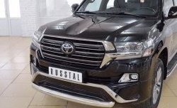 17 899 р. Защита переднего бампера (Ø76 мм короткая, нержавейка) SLITKOFF  Toyota Land Cruiser  200 (2015-2021) 2-ой рестайлинг  с доставкой в г. Воронеж. Увеличить фотографию 2