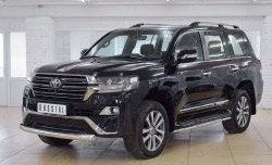 17 899 р. Защита переднего бампера (Ø76 мм короткая, нержавейка) SLITKOFF  Toyota Land Cruiser  200 (2015-2021) 2-ой рестайлинг  с доставкой в г. Воронеж. Увеличить фотографию 3