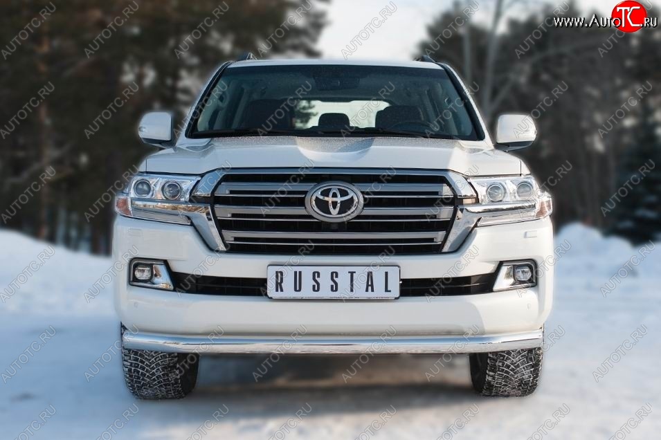 20 399 р. Одинарная защита переднего бампера диаметром 76 мм SLITKOFF  Toyota Land Cruiser  200 (2015-2021) 2-ой рестайлинг  с доставкой в г. Воронеж