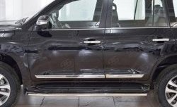14 899 р. Защита порогов из круглой трубы диаметром 42 мм SLITKOFF Toyota Land Cruiser 200 2-ой рестайлинг (2015-2021)  с доставкой в г. Воронеж. Увеличить фотографию 3