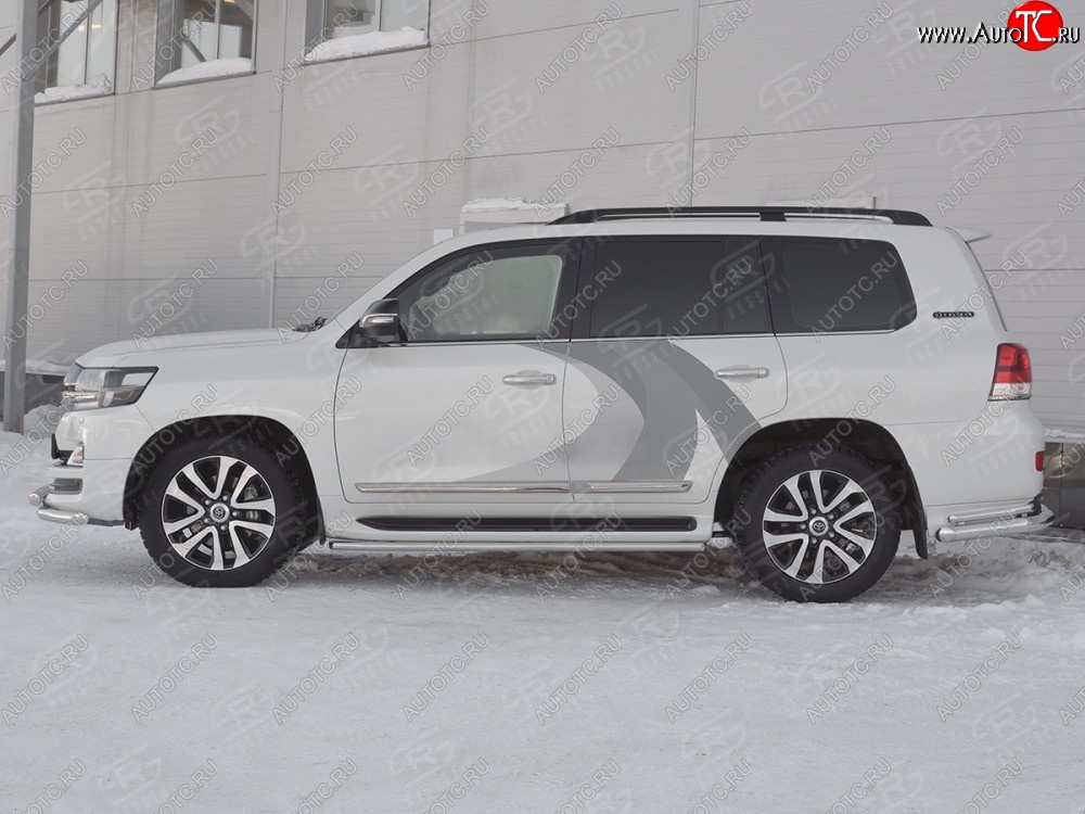 14 899 р. Защита порогов SLITKOFF из круглой трубы диаметром 42 мм Toyota Land Cruiser 200 2-ой рестайлинг (2015-2021)  с доставкой в г. Воронеж