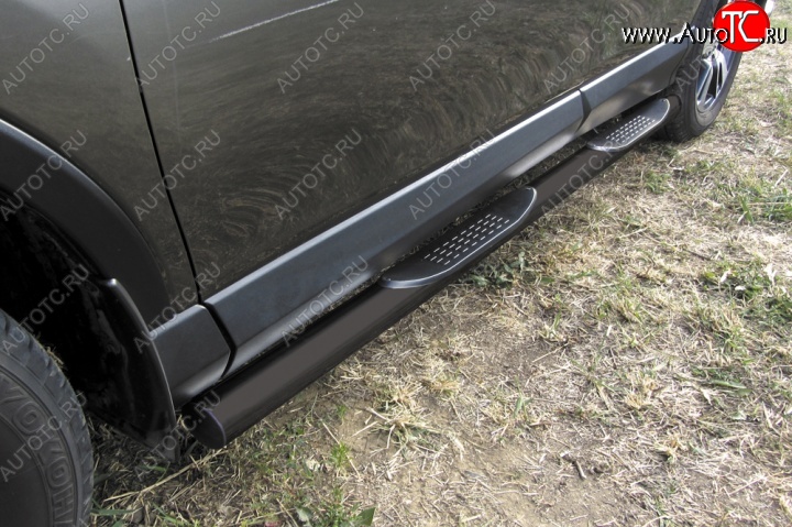 17 949 р. Защита порогов Slitkoff Toyota Land Cruiser 200 2-ой рестайлинг (2015-2021) (Цвет: серебристый)  с доставкой в г. Воронеж