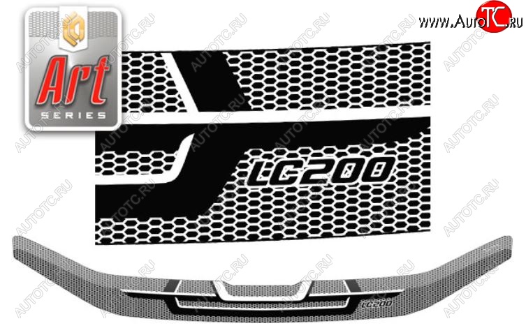2 299 р. Дефлектор капота CA-Plastiс  Toyota Land Cruiser  200 (2015-2021) 2-ой рестайлинг (Серия Art серебро)  с доставкой в г. Воронеж