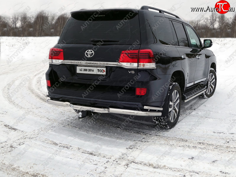 26 499 р. Защита заднего бампера (уголки двойные/76,1/42,4 мм, EXECUTIVE) ТСС  Toyota Land Cruiser  200 (2015-2021) 2-ой рестайлинг  с доставкой в г. Воронеж