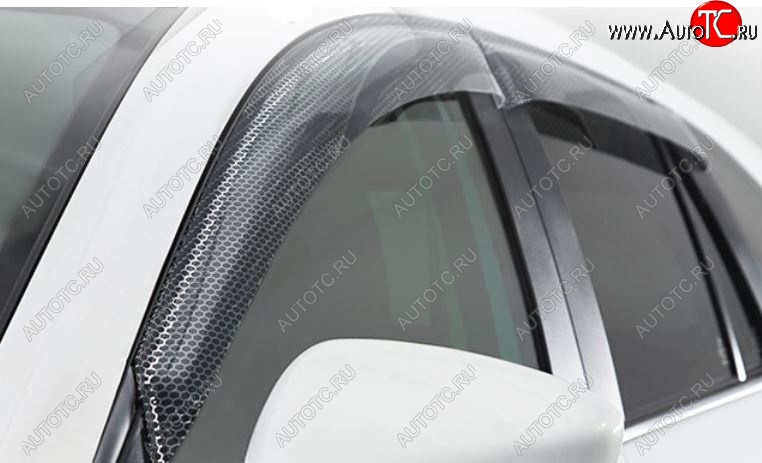 2 399 р. Дефлектора окон CA-Plastic  Toyota Land Cruiser  200 (2015-2021) 2-ой рестайлинг (Серия Art графит, Без хром.молдинга, Крепление только на скотч)  с доставкой в г. Воронеж