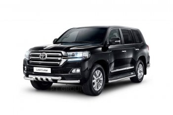 Защита порогов Petroil Tuning d63 Toyota Land Cruiser 200 2-ой рестайлинг (2015-2021) (Нержавеющая полированная сталь)