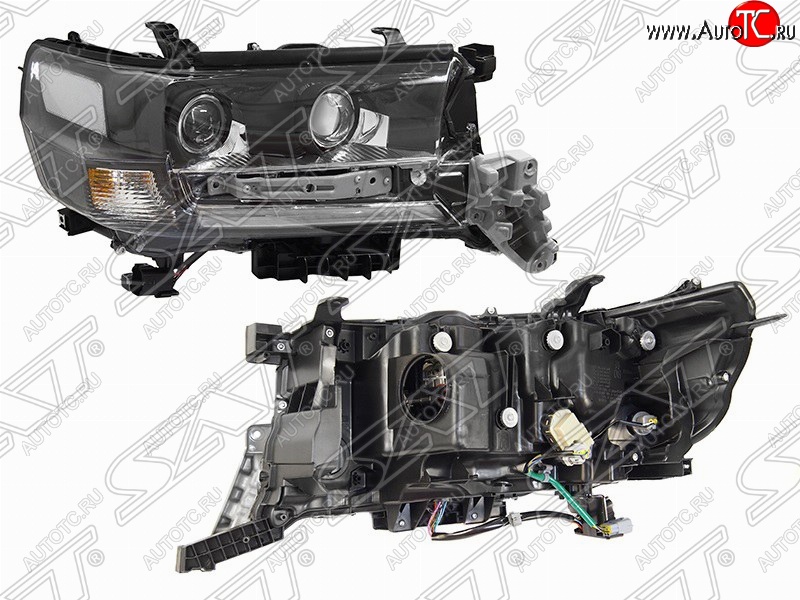 19 399 р. Правая фара передняя SAT LED EXECUTIVE BLACK/WHITE  Toyota Land Cruiser  200 (2015-2021) 2-ой рестайлинг  с доставкой в г. Воронеж