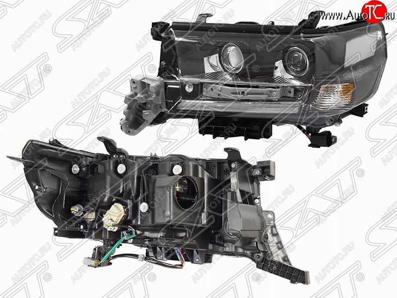 24 499 р. Левая фара передняя SAT LED EXECUTIVE BLACK/WHITE  Toyota Land Cruiser  200 (2015-2021) 2-ой рестайлинг  с доставкой в г. Воронеж