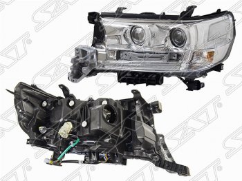 25 399 р. Левая фара передняя SAT (три модуля LED)  Toyota Land Cruiser  200 (2015-2021) 2-ой рестайлинг  с доставкой в г. Воронеж. Увеличить фотографию 1