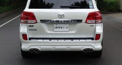11 949 р. Накладка на задний бампер BRANEW Toyota Land Cruiser 200 дорестайлинг (2007-2012) (Неокрашенная)  с доставкой в г. Воронеж. Увеличить фотографию 2