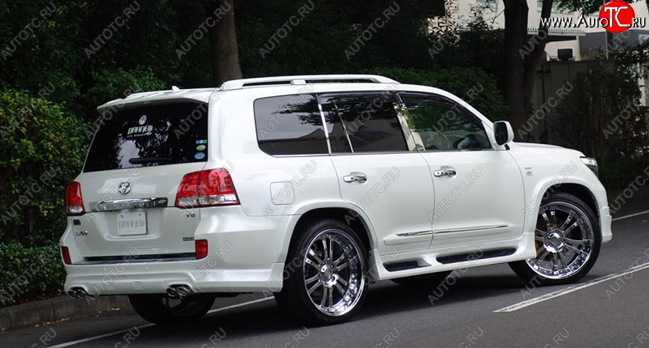 11 949 р. Накладка на задний бампер BRANEW Toyota Land Cruiser 200 дорестайлинг (2007-2012) (Неокрашенная)  с доставкой в г. Воронеж