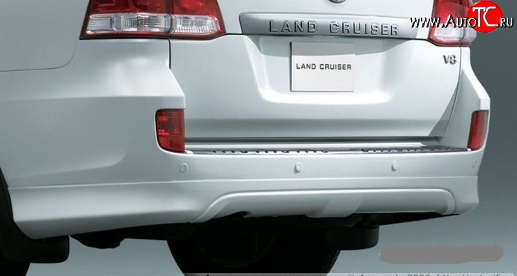 9 299 р. Накладка на задний бампер ORIGINAL Toyota Land Cruiser 200 дорестайлинг (2007-2012) (Неокрашенная)  с доставкой в г. Воронеж