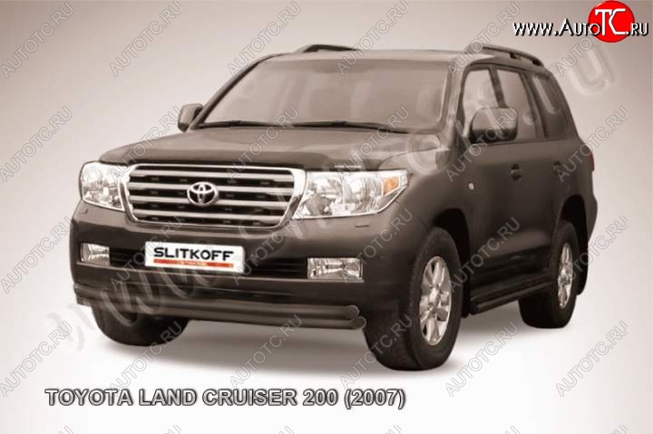 14 949 р. Защита переднего бампер Slitkoff Toyota Land Cruiser 200 дорестайлинг (2007-2012) (Цвет: серебристый)  с доставкой в г. Воронеж
