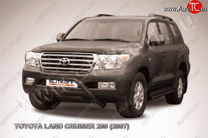 16 799 р. Кенгурятник d76 низкий широкий с перемычкой Toyota Land Cruiser 200 дорестайлинг (2007-2012) (Цвет: серебристый)  с доставкой в г. Воронеж