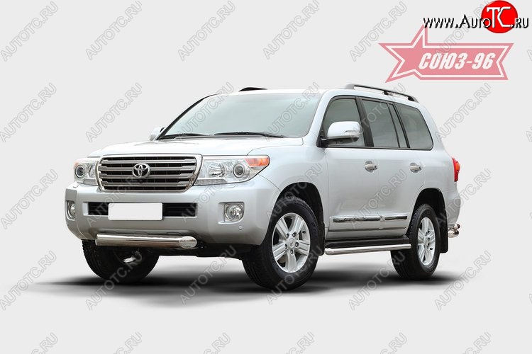 53 099 р. Защита переднего бампера одинарная Souz-96 (d100)  Toyota Land Cruiser  200 (2007-2012) дорестайлинг  с доставкой в г. Воронеж