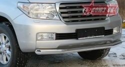Защита переднего бампера одинарная Souz-96 (d76) Toyota Land Cruiser 200 дорестайлинг (2007-2012)