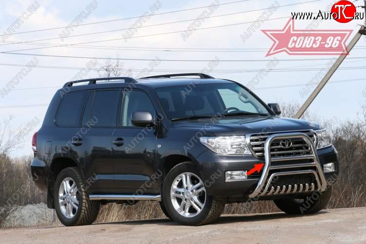 32 669 р. Защита переднего бампера Souz-96 (d76)  Toyota Land Cruiser  200 (2007-2012) дорестайлинг  с доставкой в г. Воронеж