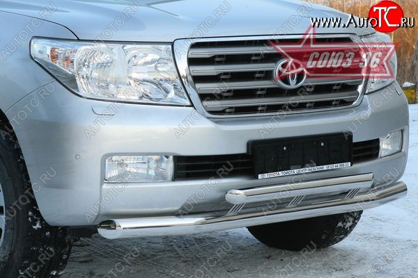 35 549 р. Защита переднего бампера двойная Souz-96 (d76/60)  Toyota Land Cruiser  200 (2007-2012) дорестайлинг  с доставкой в г. Воронеж